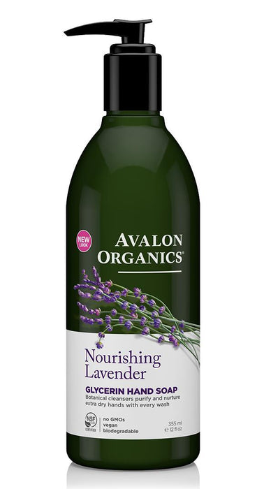 Avalon Organics: Glycerin Liquid Hand Soap Lavender, 12 Oz