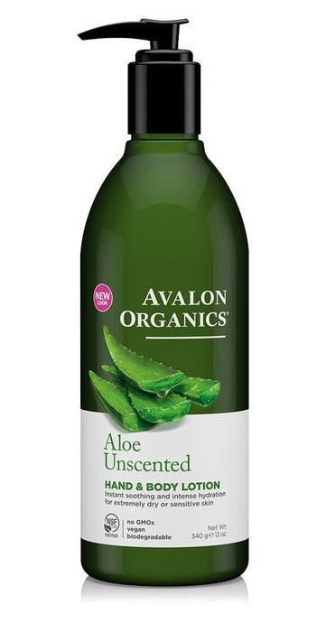 Avalon Organics: Hand & Body Lotion Aloe Unscented, 12 Oz