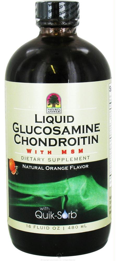 Nature's Answer: Liquid Glucosamine & Chondroitin With Msm Natural Orange, 16 Oz