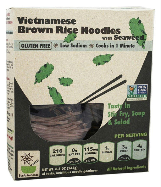 Star Anise Foods: Vietnamese Brown Rice Noodles With Seaweed, 8.6 Oz