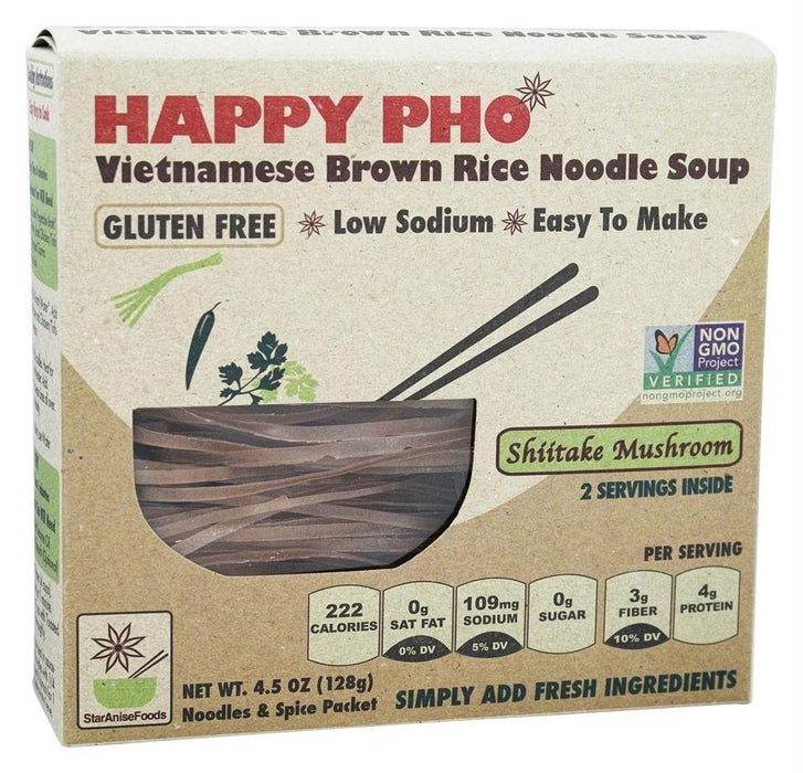 Star Anise Foods: Happy Pho Vietnamese Brown Rice Noodle Soup Shiitake Mushroom, 4.5 Oz