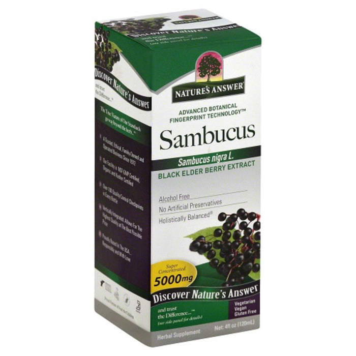 Nature's Answer: Sambucus Black Elder Berry Extract 5,000 Mg, 4 Oz