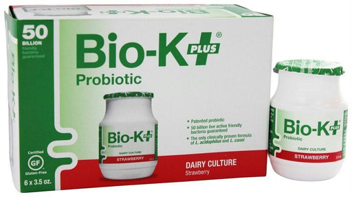 Bio-k Plus: Probiotic Dairy Culture 50 Billion Cfus Strawberry Flavor 6x3.5 Oz, 21 Oz