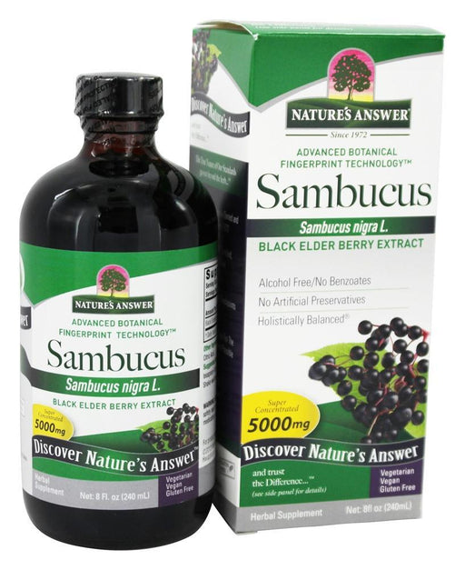 Nature's Answer: Sambucus Nigra Black Elder Berry Extract 5000 Mg, 8 Oz