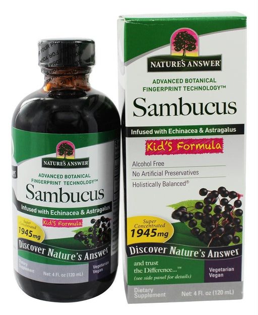 Nature's Answer: Sambucus Black Elder Berry Kids Formula 1945 Mg, 4 Oz