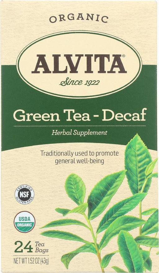 Alvita: Organic Green Tea Decaf, 24 Tea Bags