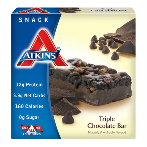 Atkins Nutritional: Snack Bar Triple Chocolate (5x1.4oz Bars), 7 Oz