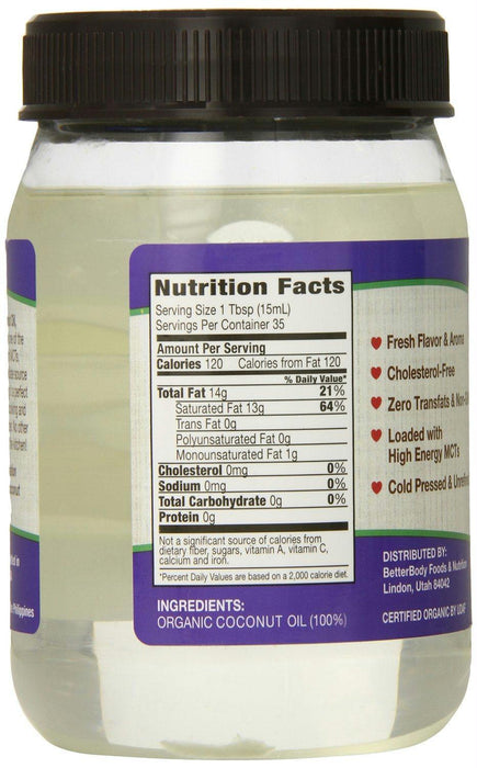 Betterbody Foods: Organic Extra Virgin Coconut Oil, 15.5 Oz