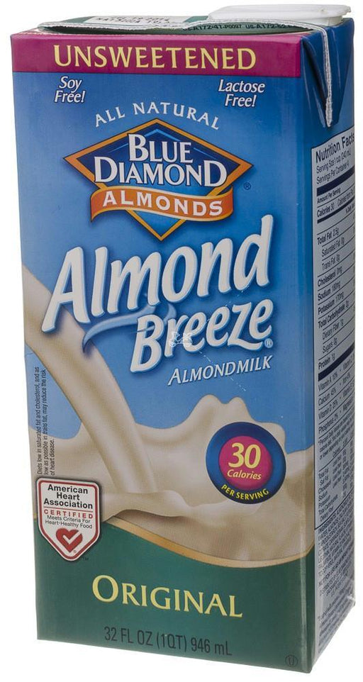 Blue Diamond: Natural Almond Breeze Original Unsweetened, 32 Oz