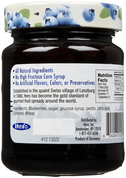 Hero: Premium Blueberry Fruit Spread, 12 Oz