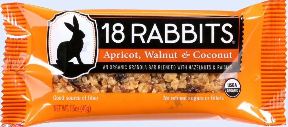 18 Rabbits: Organic Apricot Walnut Coconut Bar, 1.6 Oz