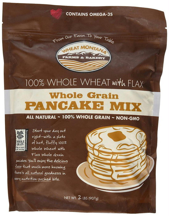 Wheat Montana: Pancake Mix 100% Whole Wheat With Flax, 2 Lb