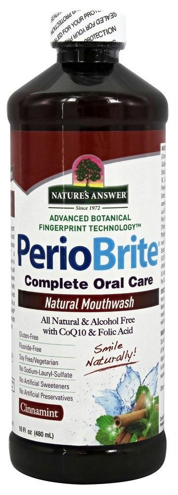 Nature's Answer: Periobrite Natural Mouthwash Alcohol Free Cinnamint, 16 Oz