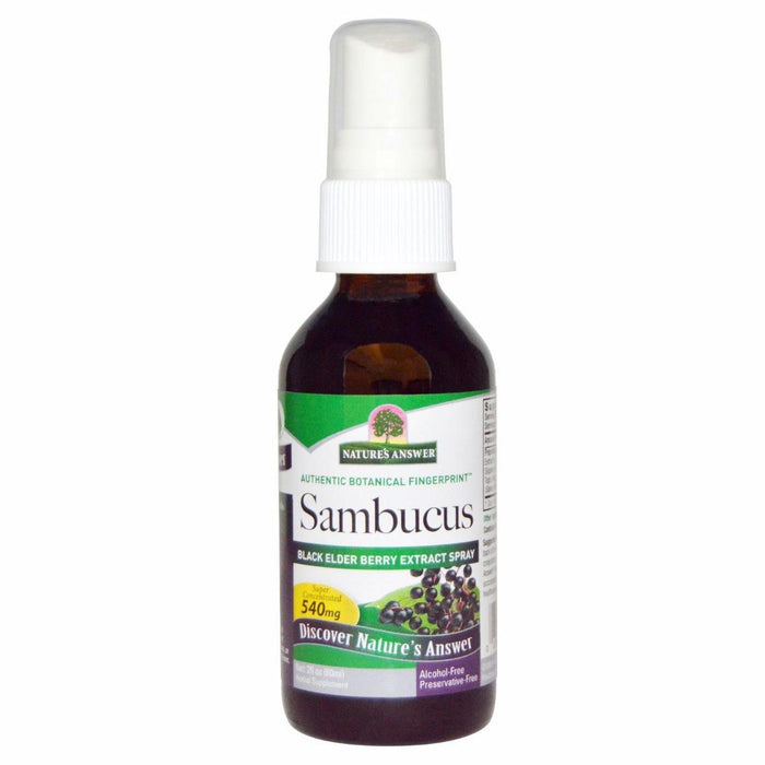 Nature's Answer: Sambucus Black Elder Berry Extract Spray Alcohol-free, 2 Oz