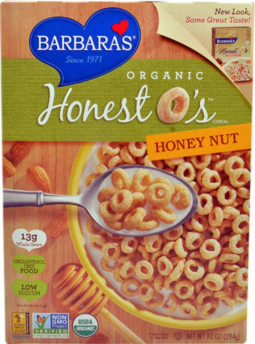 Barbaras: Organic Honest O’s Cereal Honey Nut, 10 Oz