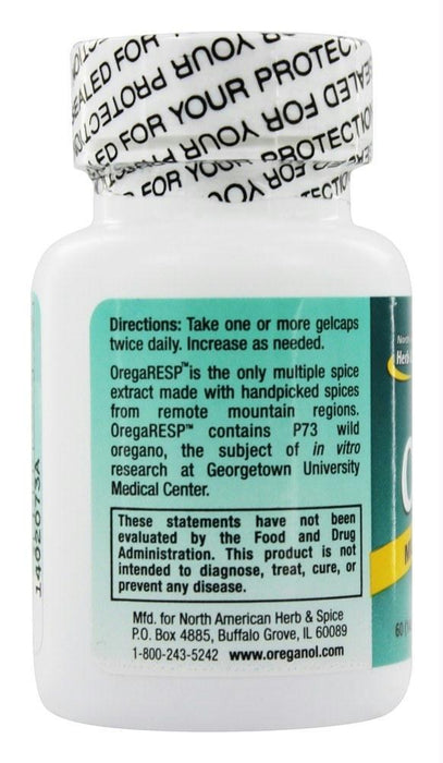 North American Herb & Spice: Oregaresp 140 Mg, 60 Softgels