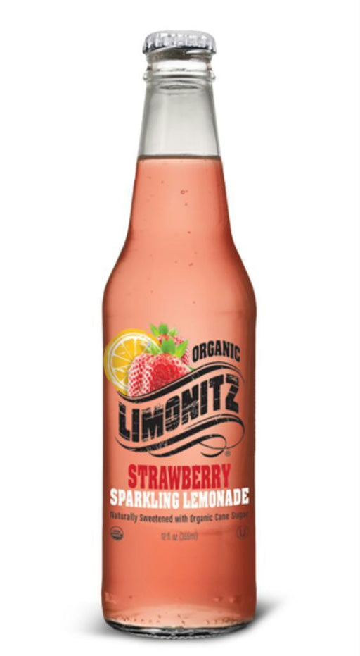 Limonitz: Organic Sparkling Lemonade Strawberry, 12 Oz