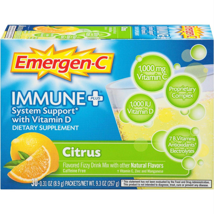 Emergen-c: Immune Plus System Support With Vitamin D Citrus, 30 Count