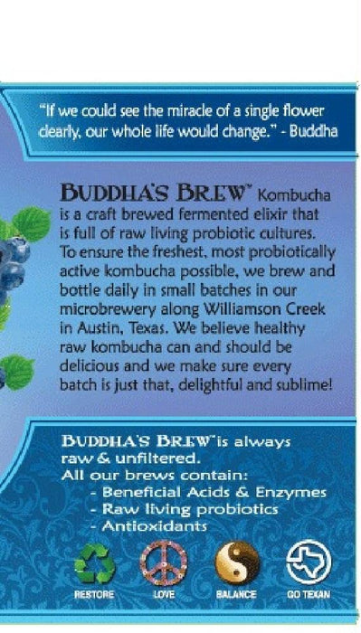 Buddha's Brew: Kombucha Blueberry, 16 Oz