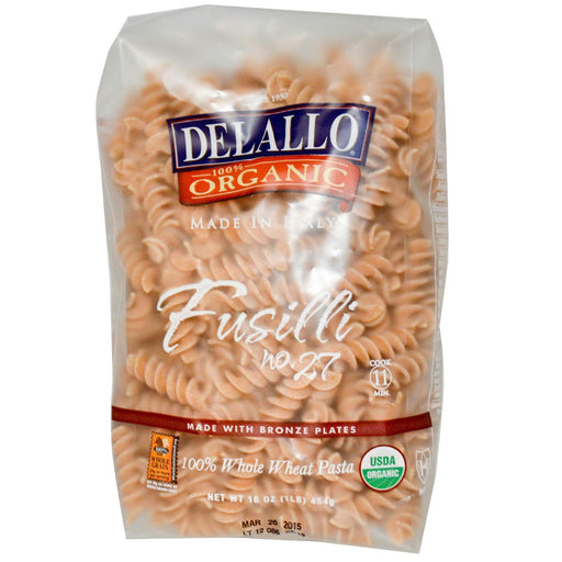 Delallo: Organic Whole Wheat Fusilli Pasta No.27, 16 Oz