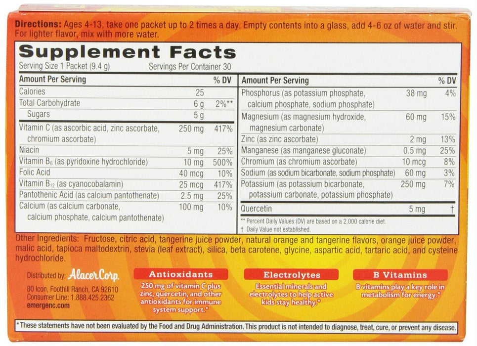 Emergen-c: Kidz Vitamin C Fizzy Drink Mix Orange, 30 Packets