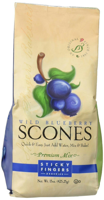 Sticky Fingers: Bakeries Premium Scones Mix Wild Blueberry, 15 Oz