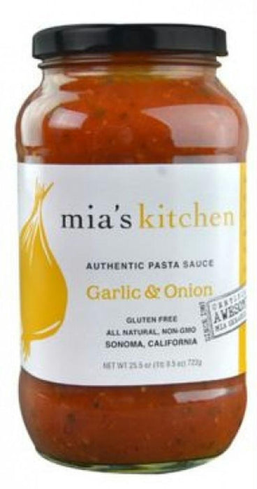 Mia's Kitchen: Authentic Pasta Sauce Garlic & Onion, 25.5 Oz