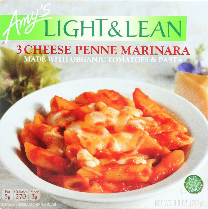 Amy's: Light & Lean 3 Cheese Penne Marinara, 8 Oz