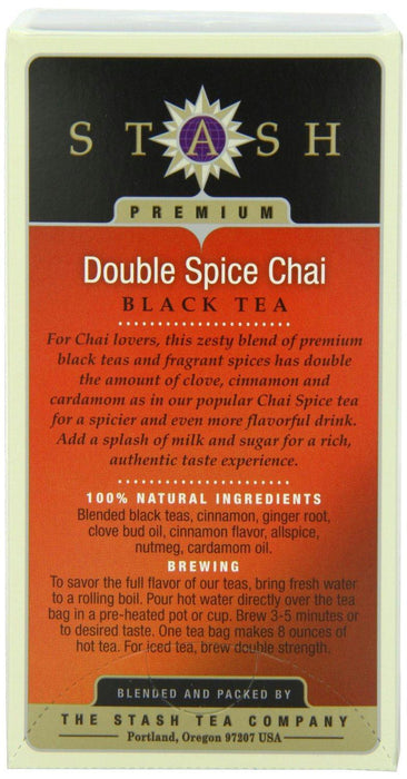 Stash Tea: Black Tea Double Spice Chai 18 Tea Bags, 1.1 Oz