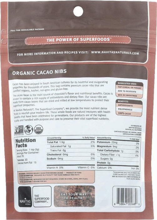 Navitas: Organic Cacao Nibs, 8 Oz