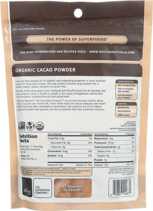 Navitas: Organic Cacao Powder, 8 Oz