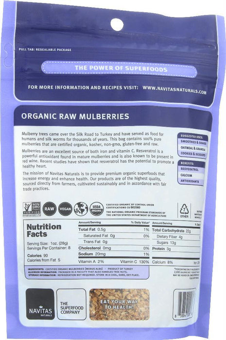 Navitas: Organic Mulberry Berries, 8 Oz