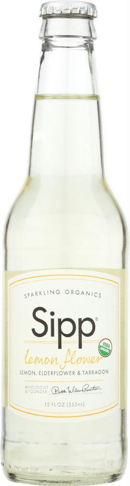 Sipp: Beverage Sparkling Lemon Flower Organic, 12 Fl Oz