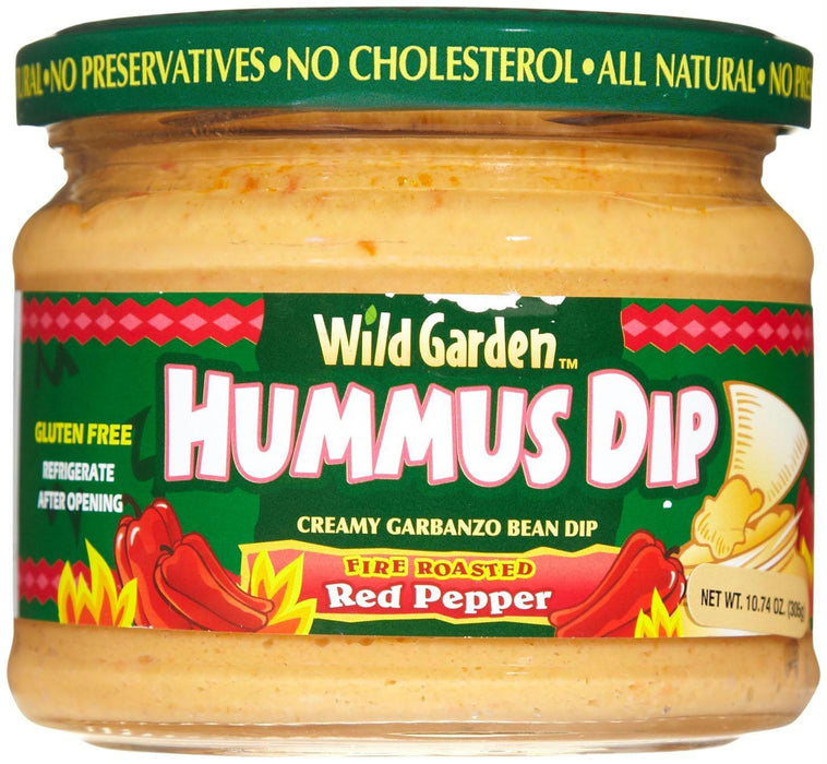 Wild Garden: Hummus Dip Fire Roasted Red Pepper, 10.74 Oz