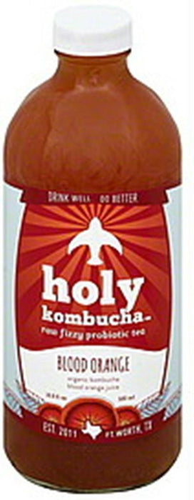 Holy Kombucha: Blood Orange Raw Fizzy Probiotic Tea, 16.9 Oz