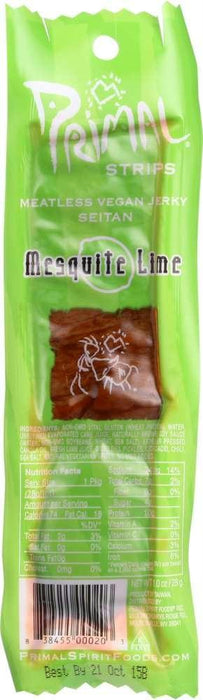 Primal Strips: Meatless Vegan Jerky Mesquite Lime, 1 Oz