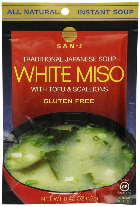 San-j: White Miso With Tofu & Scallions Instant Soup, 0.42 Oz