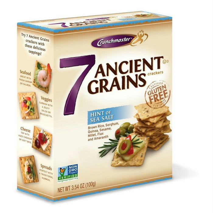 Crunchmaster: 7 Ancient Grains Hint Of Sea Salt Crackers, 3.54 Oz