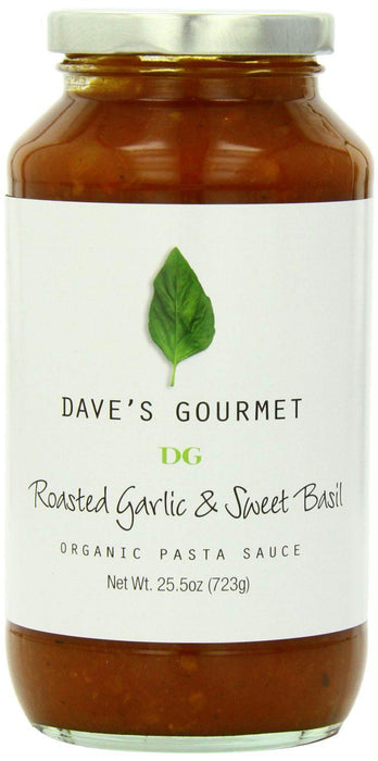 Dave's Gourmet: Organic Roasted Garlic And Sweet Basil Pasta Sauce, 25.5 Oz