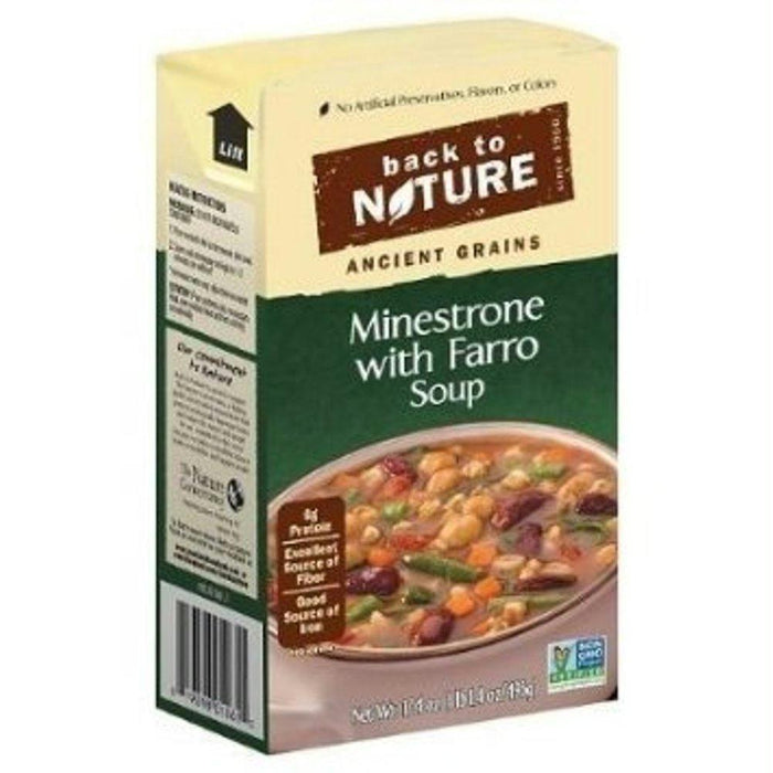 Back To Nature: Reduced Sodium Soup Minestrone With Farro, 17.4 Oz