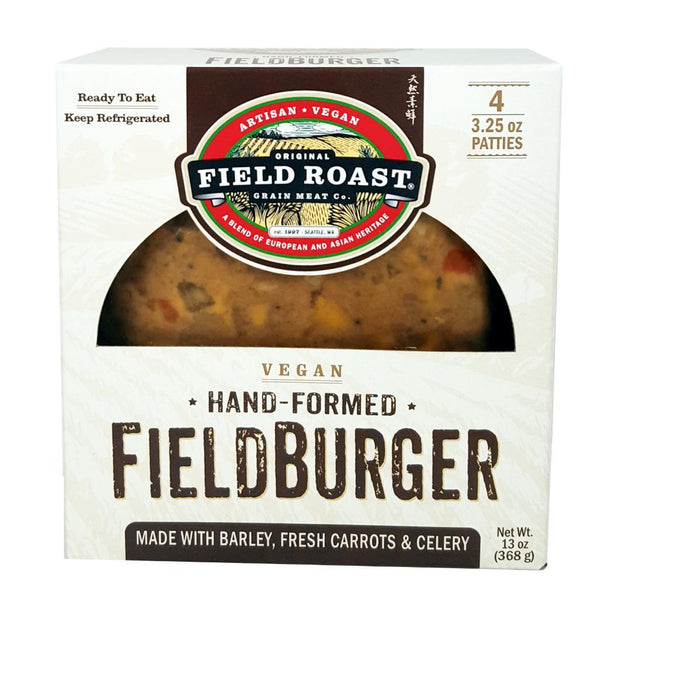 Field Roast: Hand-formed Vegan Burger (4x3.25oz Patties), 13 Oz