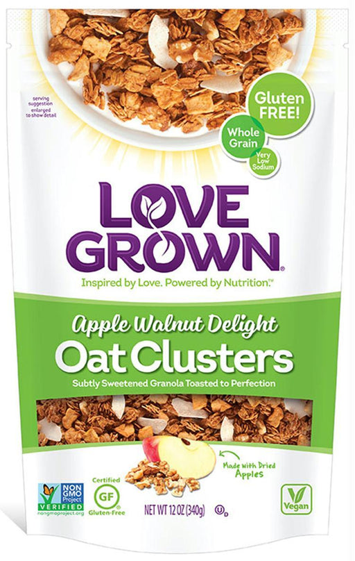 Love Grown: Oat Clusters Apple Walnut Delight Granola, 12 Oz