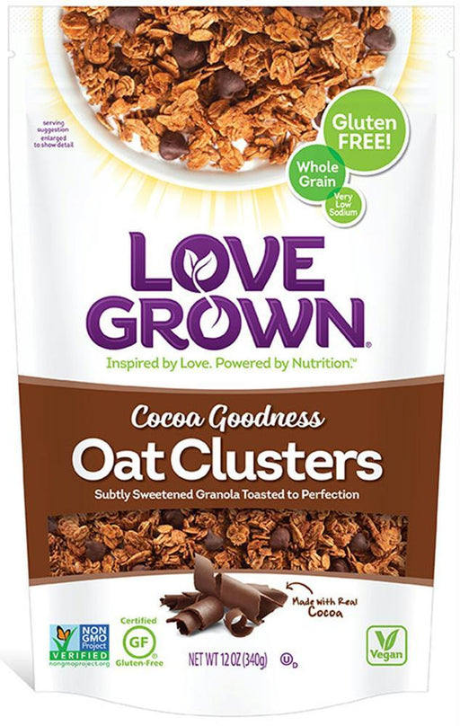 Love Grown: Oat Clusters Cocoa Goodness Granola, 12 Oz