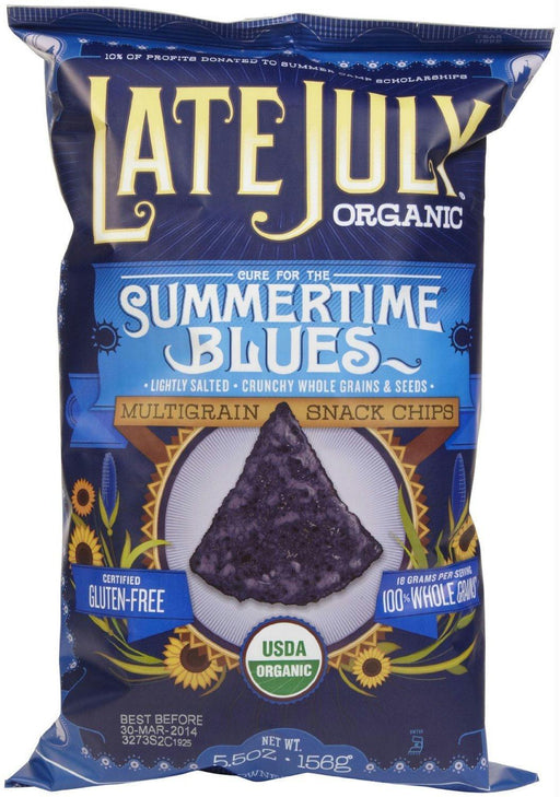 Late July: Snacks Organic Multigrain Snack Chips Gluten Free Summertime Blues, 5.5 Oz