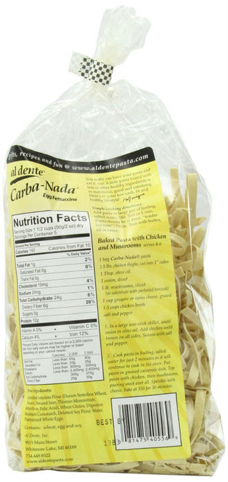 Al Dente: Carba-nada Egg Fettuccine Noodles, 10 Oz