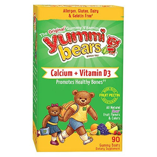 Yummi Bears: Calcium + Vitamin D3 Vegetarian Sour, 90 Gummy Bears