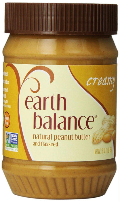 Earth Balance: Natural Peanut Butter & Flaxseed Creamy, 16 Oz