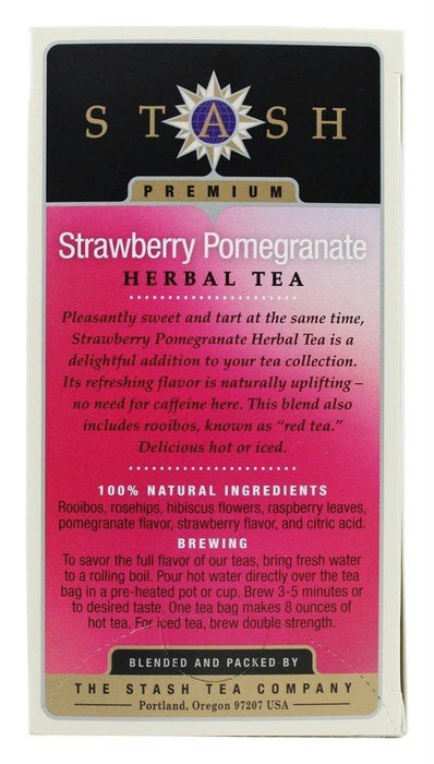 Stash: Tea Herbal Tea Strawberry Pomegranate Caffeine Free 18 Tea Bags, 1.1 Oz