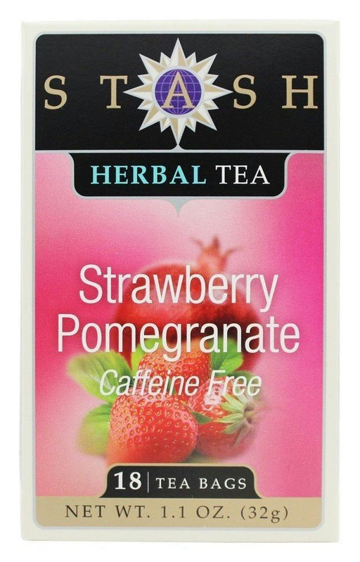 Stash: Tea Herbal Tea Strawberry Pomegranate Caffeine Free 18 Tea Bags, 1.1 Oz