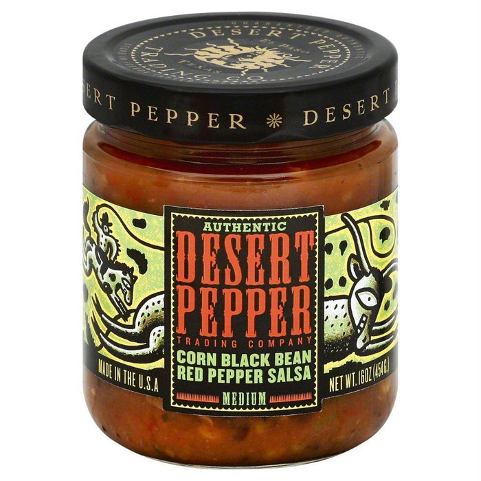 Desert Pepper: Salsa Corn Black Bean Red Pepper Medium, 16 Oz